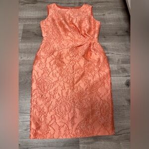 AG Philips Peach Sheath Silk-Blend Dress
